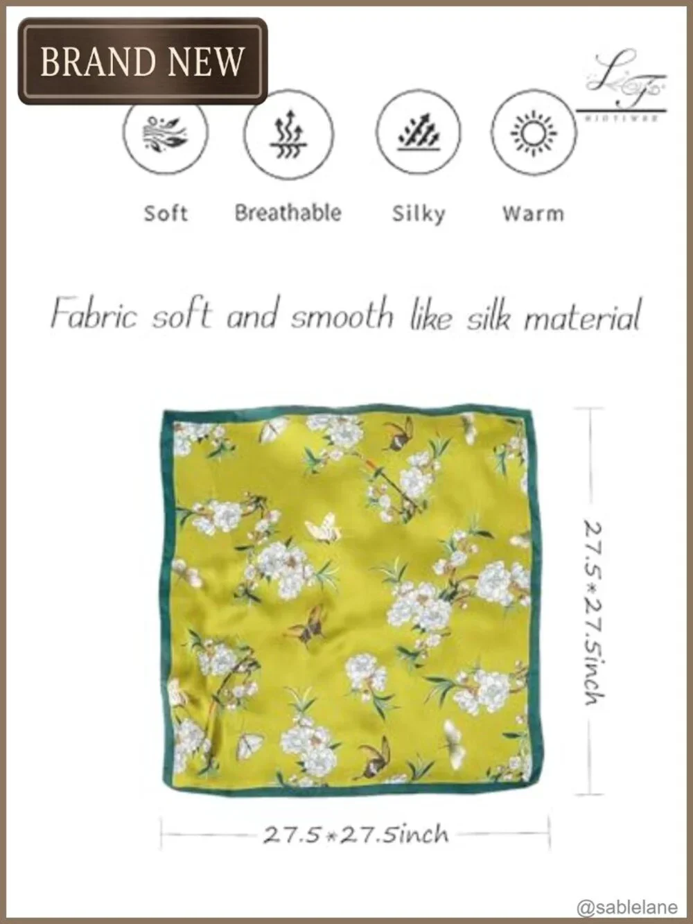 Satin Bandana Head Scarf for Women Lightweight Silk Scarf Multipurpose Hair